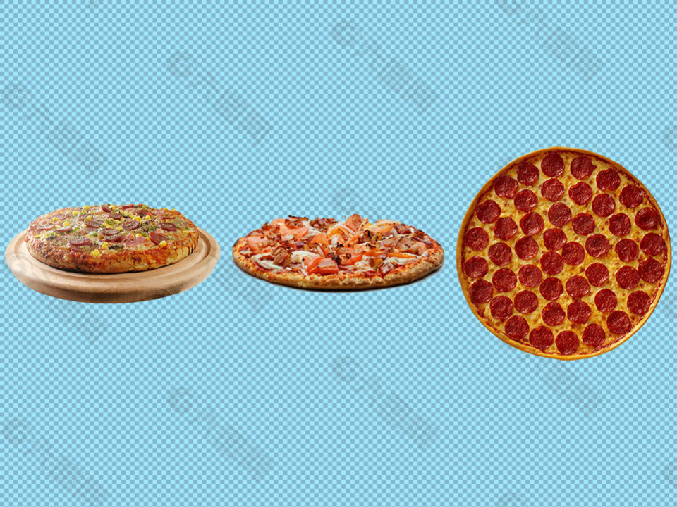 三只披萨免抠png透明图层素材