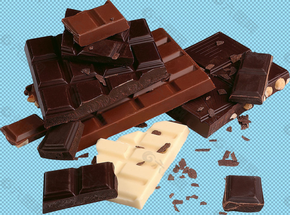 一堆碎了的巧克力免抠png透明图层素材