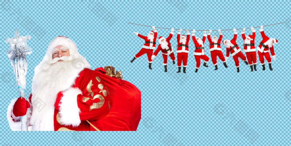 红色衣服圣诞老人免抠png透明图层素材