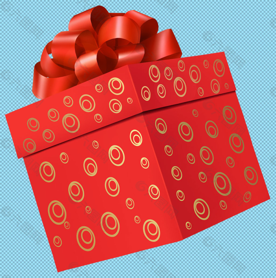 红色漂亮礼品盒免抠png透明图层素材