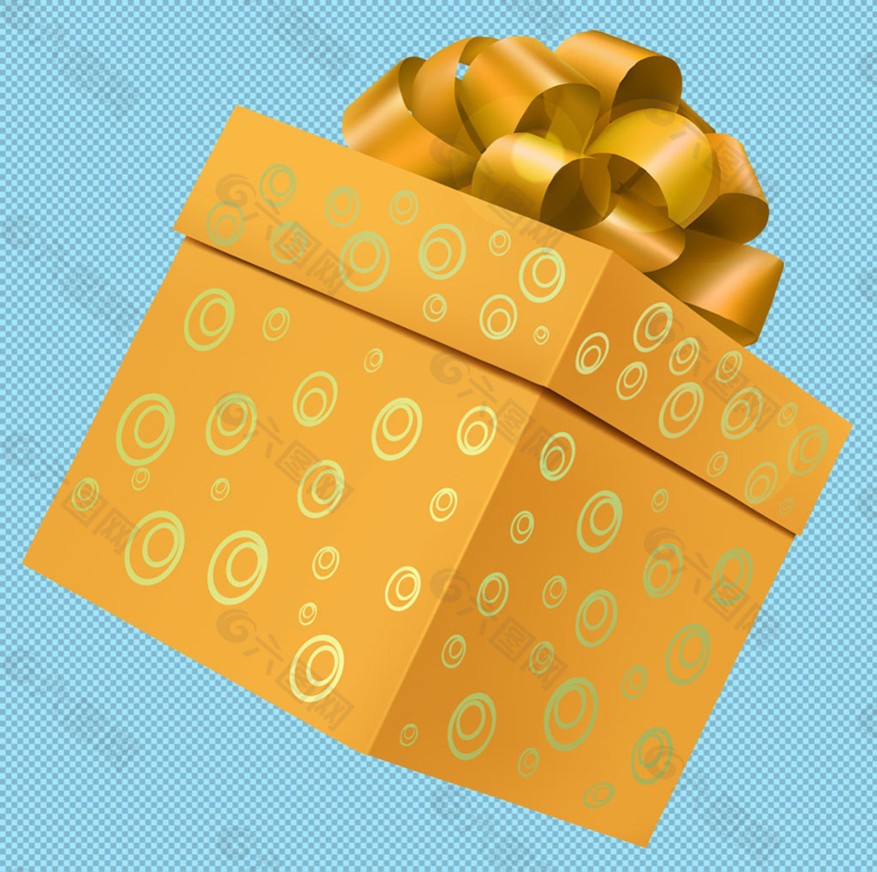 黄色礼品盒免抠png透明图层素材