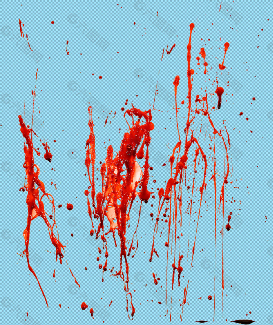 红色喷溅的血迹免抠png透明图层素材