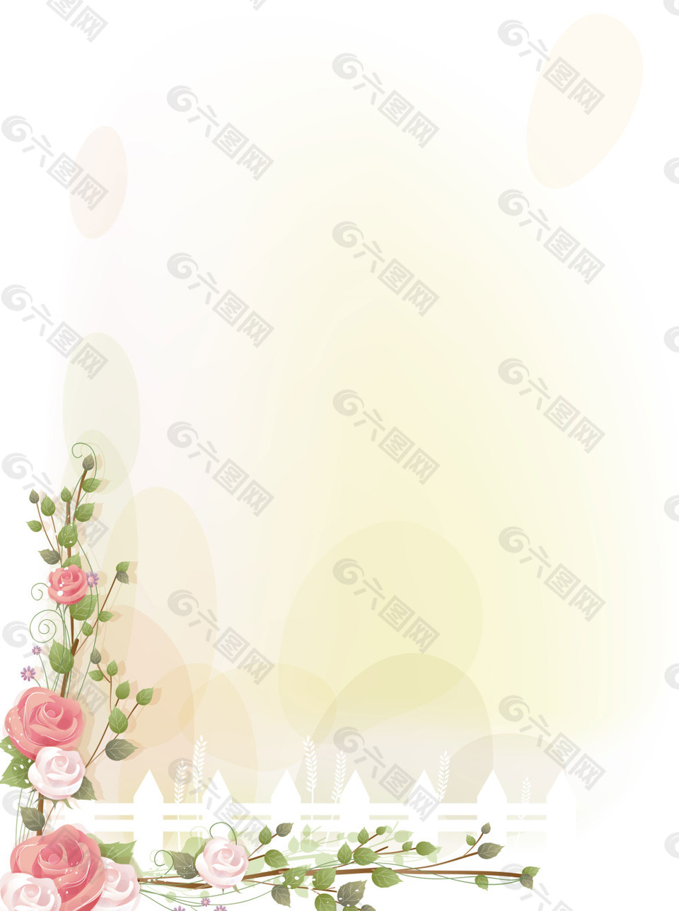 浪漫温馨蔷薇花朵背景