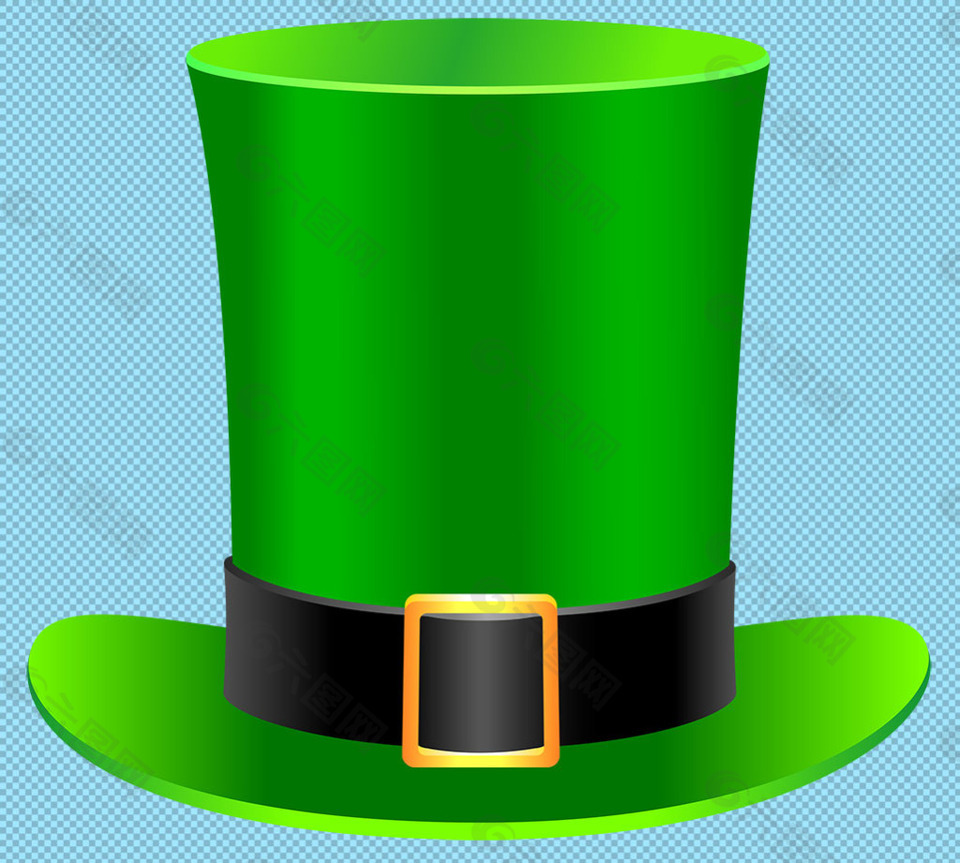 绿色高帽子免抠png透明图层素材