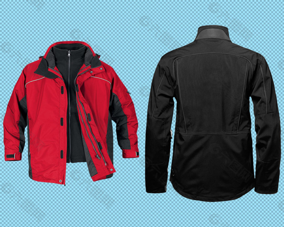 红色黑色两件夹克免抠png透明图层素材