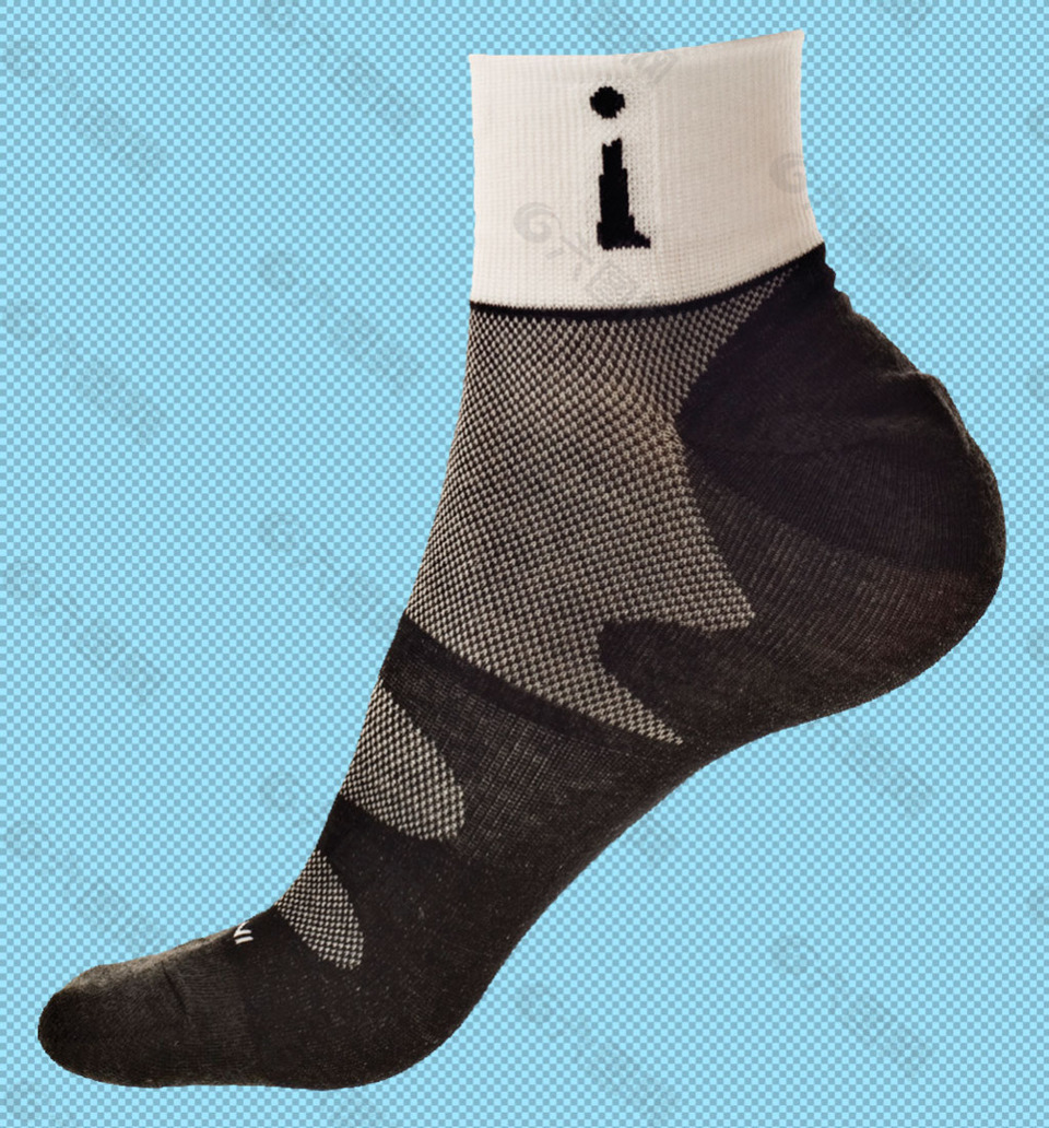 灰色花纹袜子免抠png透明图层素材