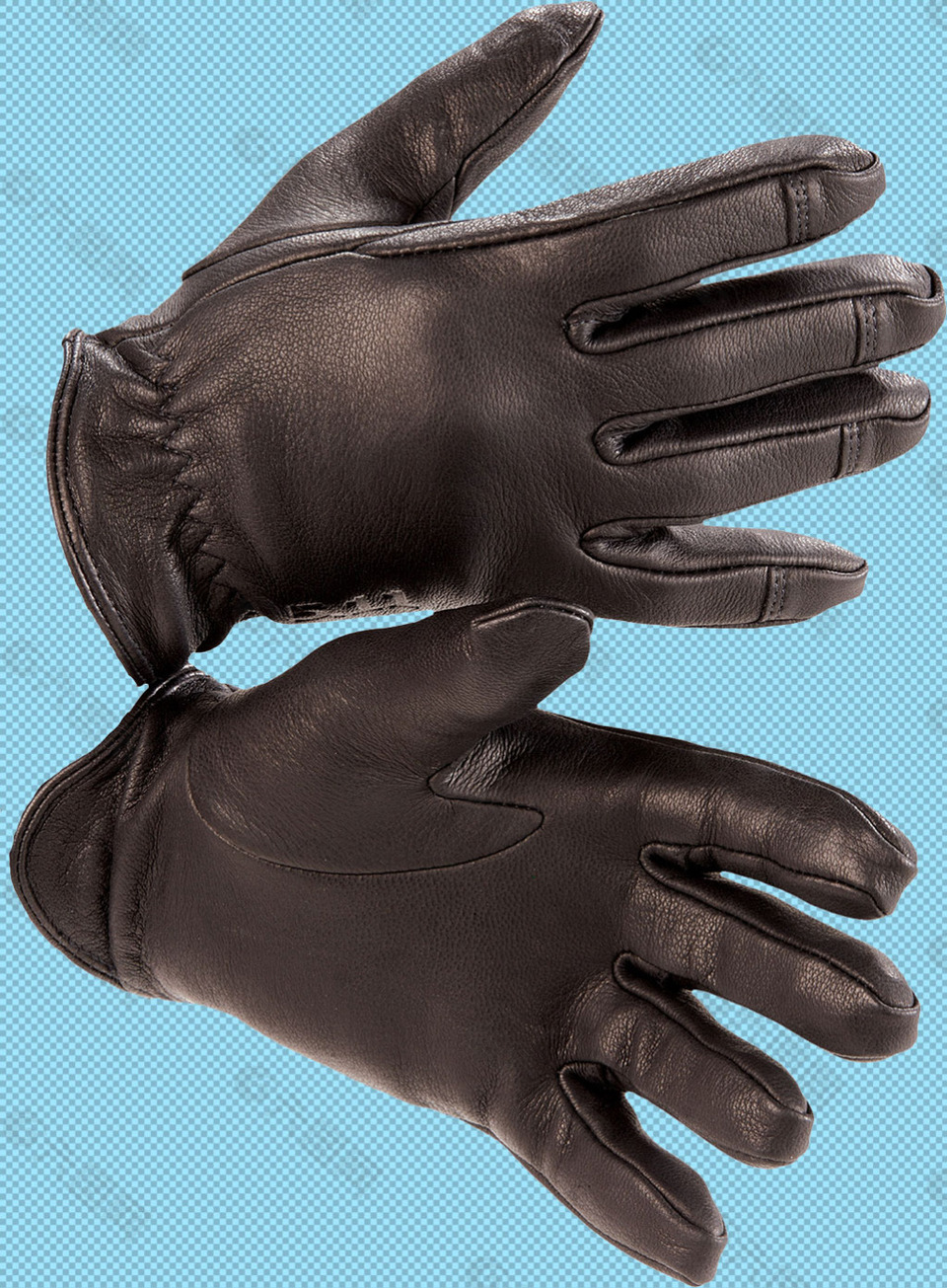真皮黑色手套免抠png透明图层素材