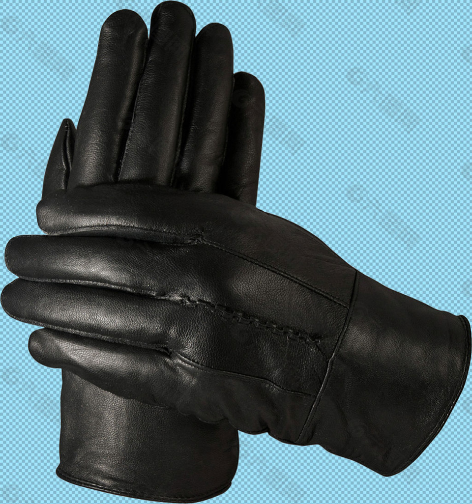 高级黑色真皮手套免抠png透明图层素材