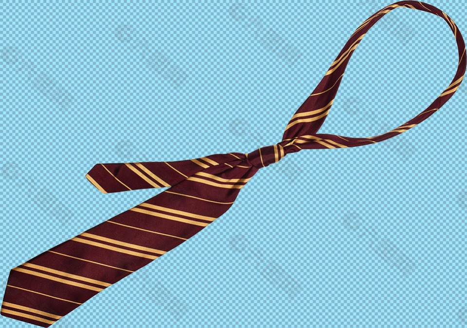 棕色条纹领带免抠png透明图层素材