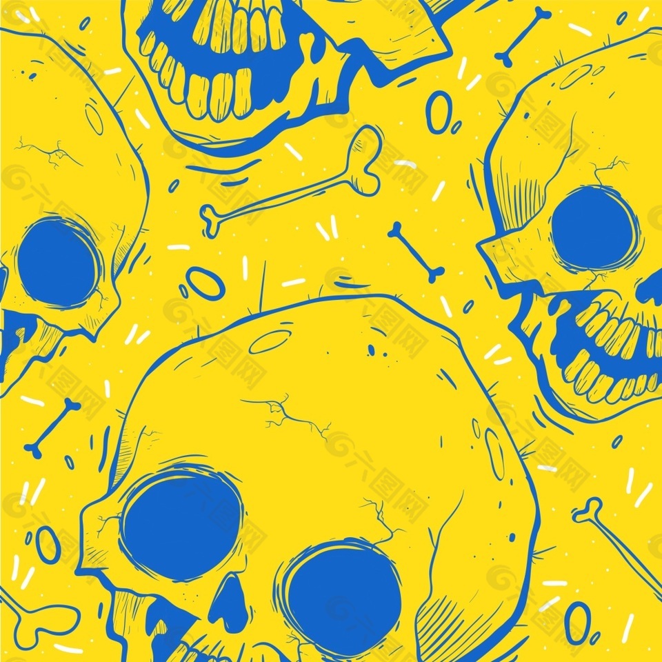黄色恐怖背景素材
