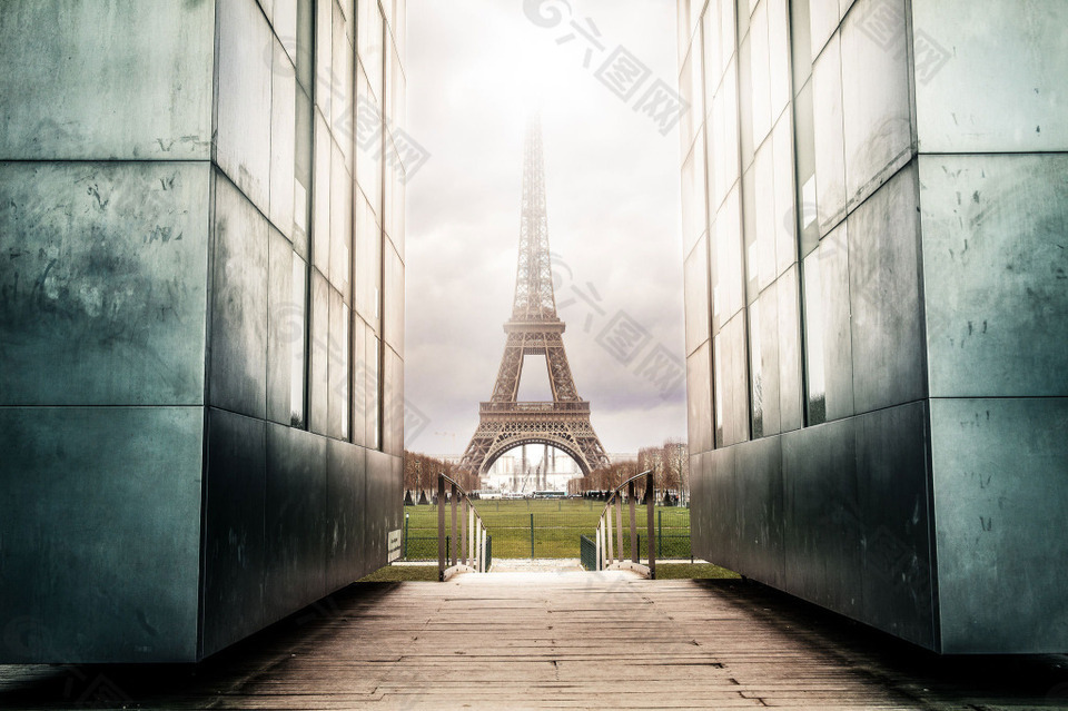 时尚现代巴黎铁塔背景