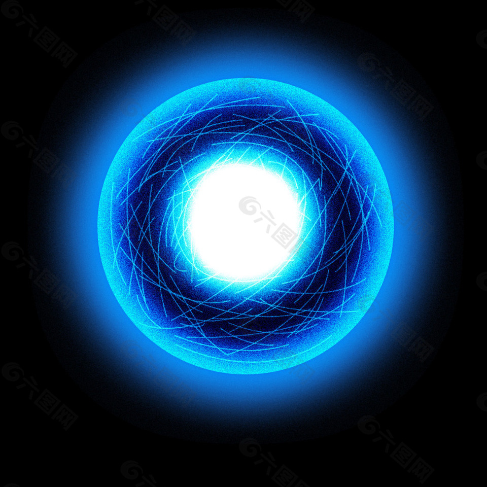 蓝色炫光螺旋丸元素