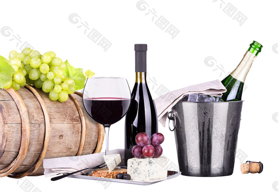 葡萄酒红酒装饰png元素素材