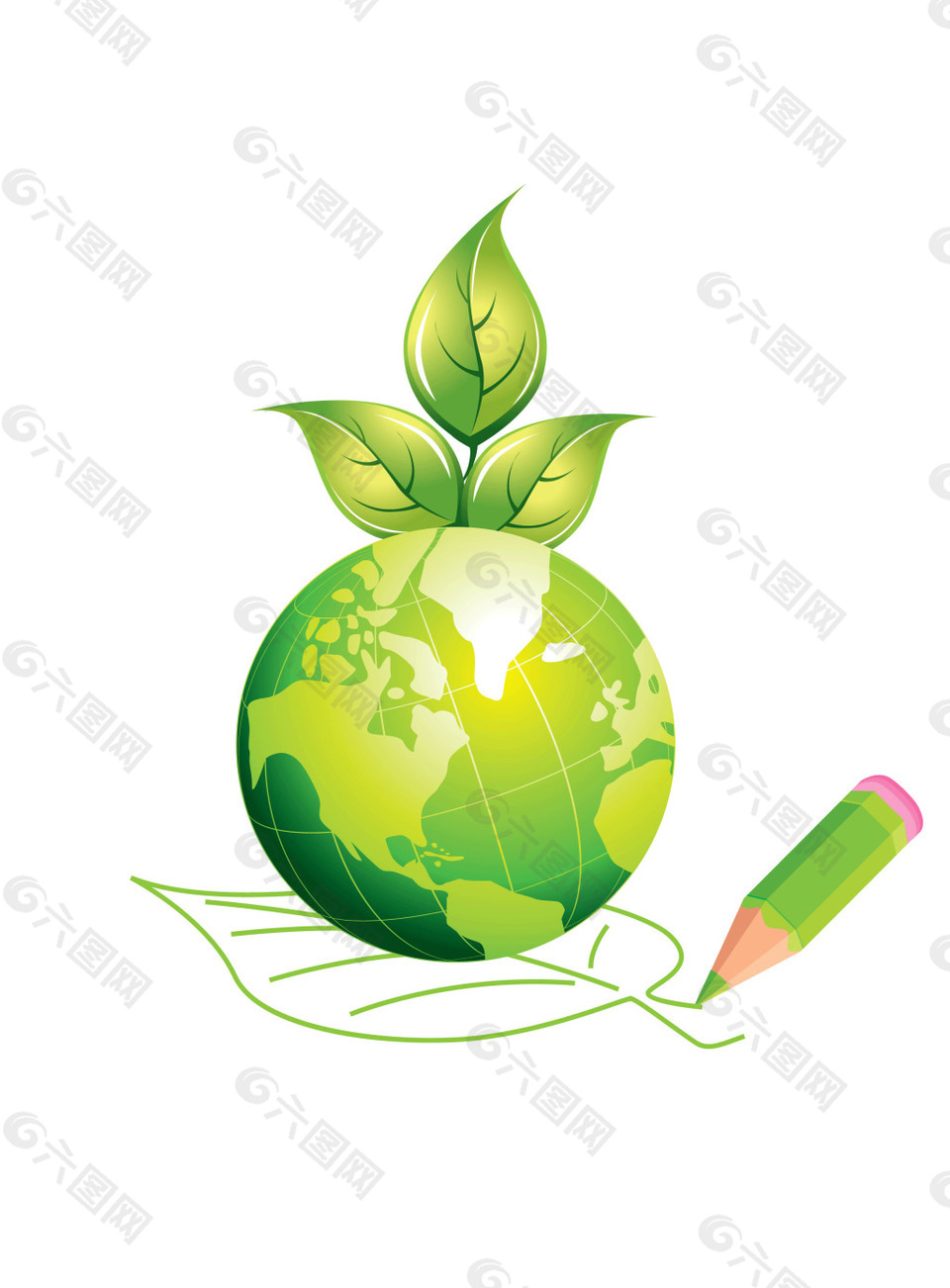 绿色环保地球png免扣元素