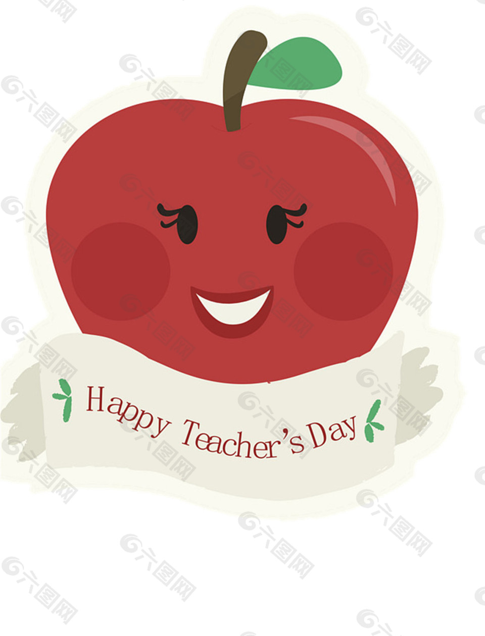 红苹果教师节元素