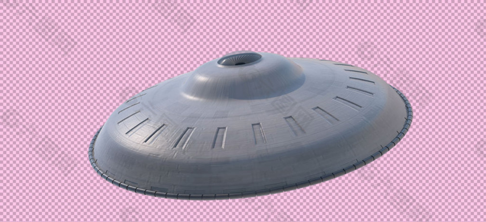 一个科幻UFO免抠png透明图层素材