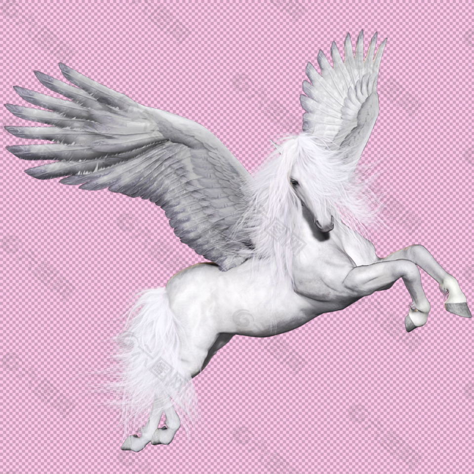 白色飞跃的飞马免抠png透明图层素材