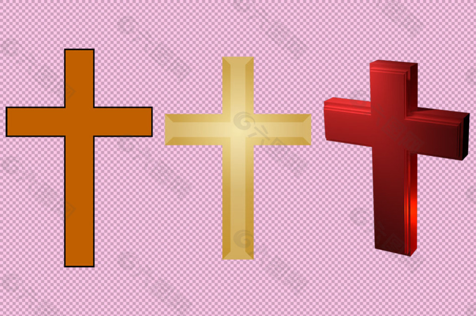 三个颜色十字架免抠png透明图层素材设计元素素材免费下载 图片编号 六图网