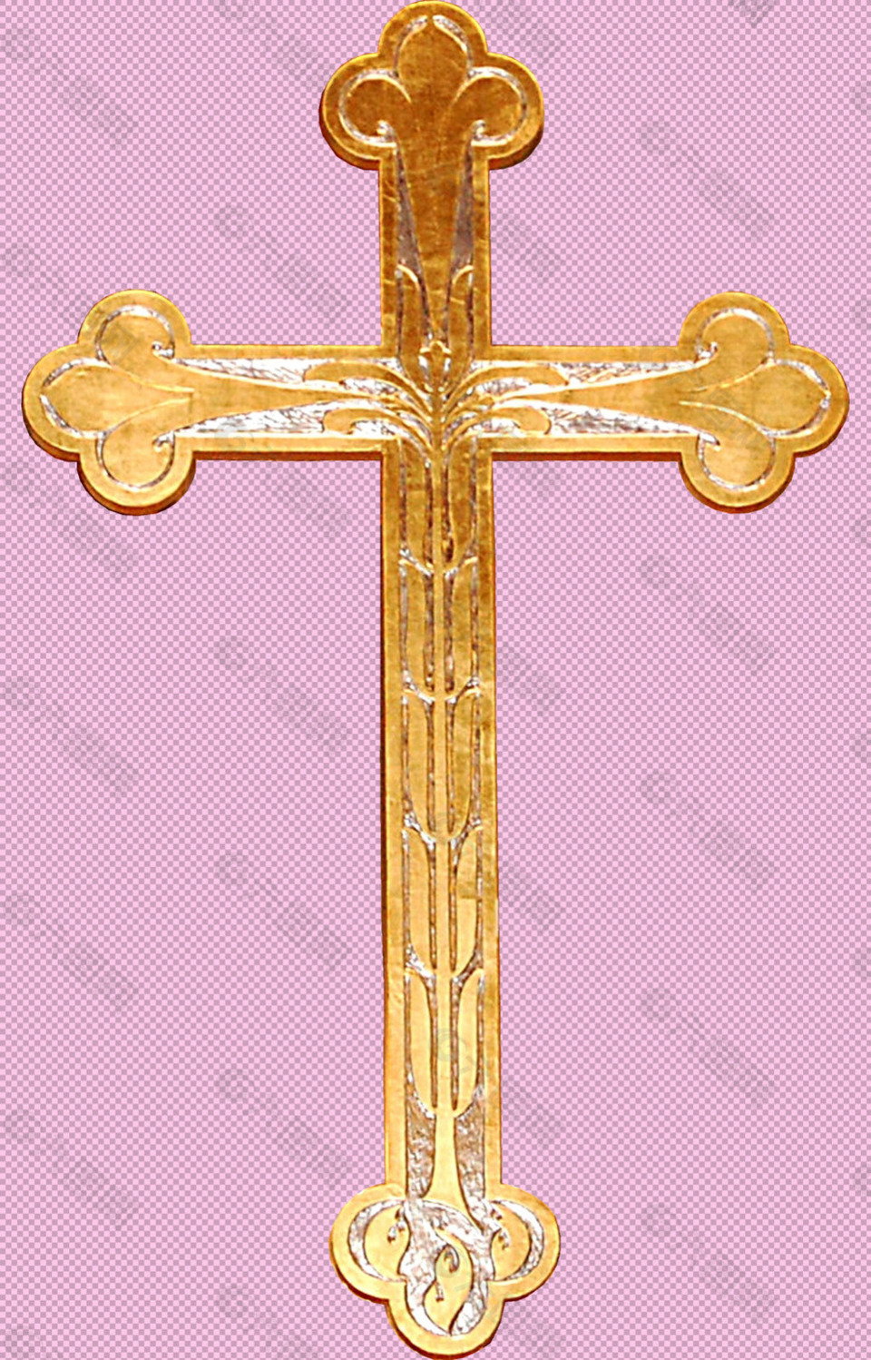 金色创意十字架免抠png透明图层素材