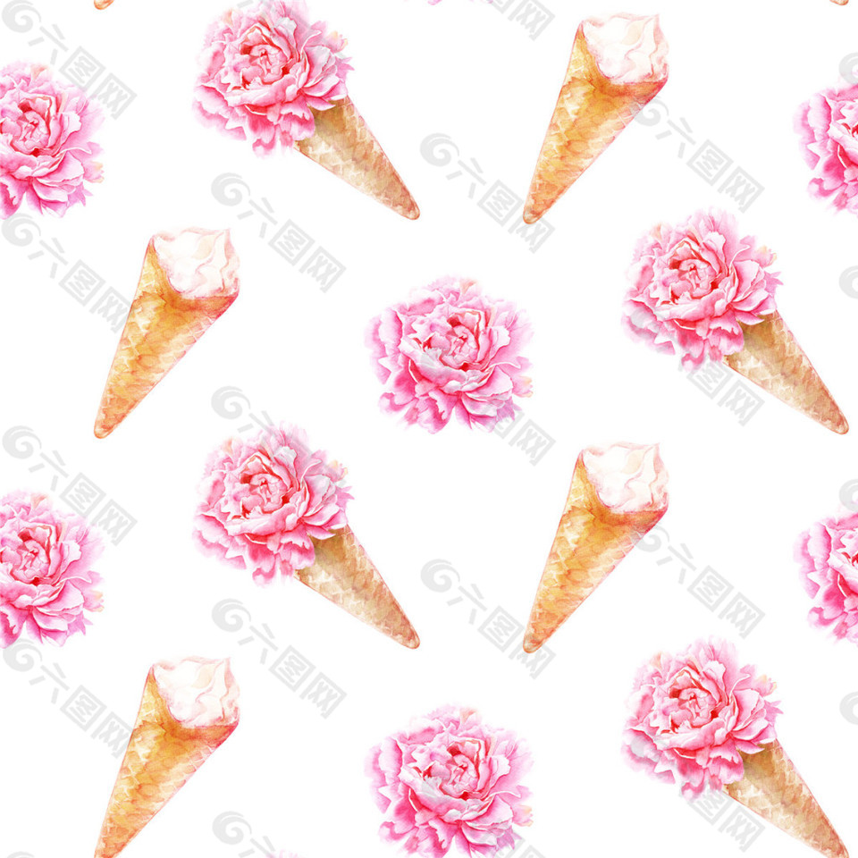 冰淇淋花朵素材