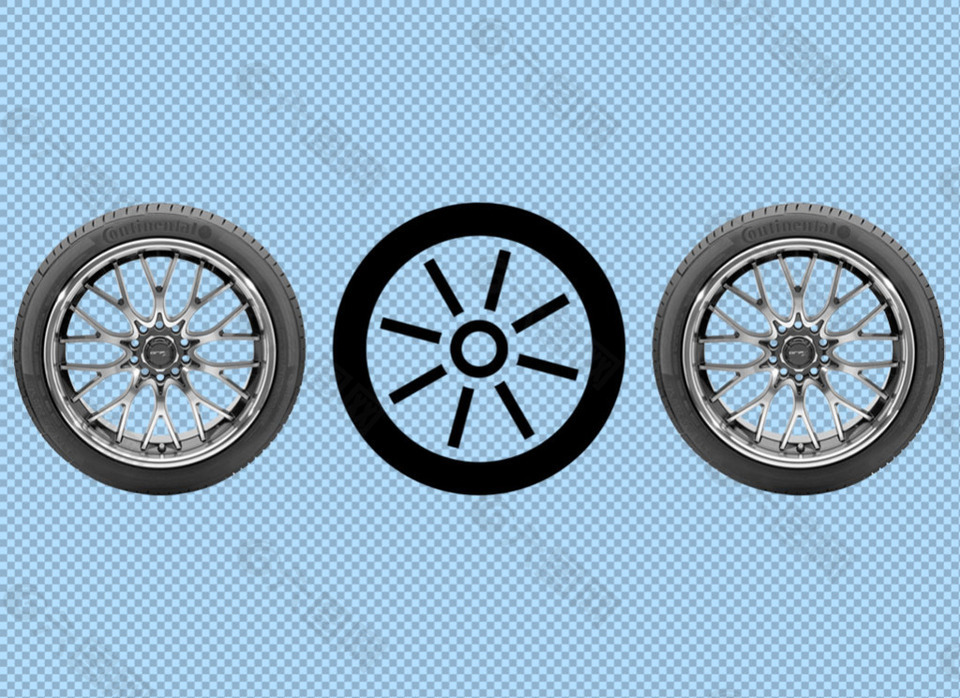 三个汽车车轮免抠png透明图层素材
