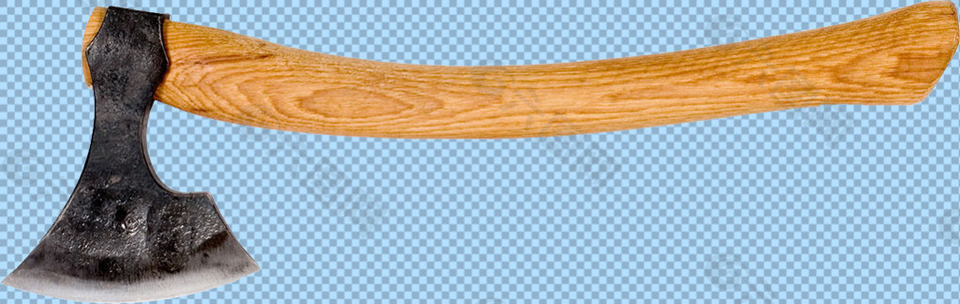 弧形木柄斧头免抠png透明图层素材
