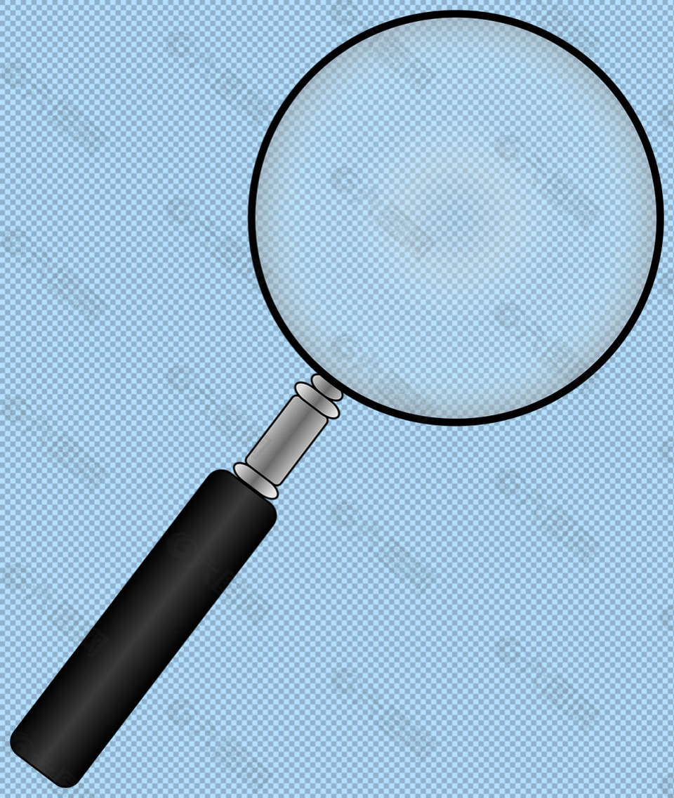 圆形黑色把手放大镜免抠png透明素材