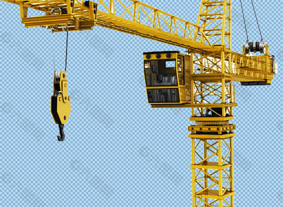 黄色大吊车免抠png透明图层素材