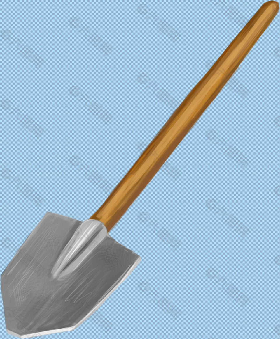 木把手铲子免抠png透明图层素材