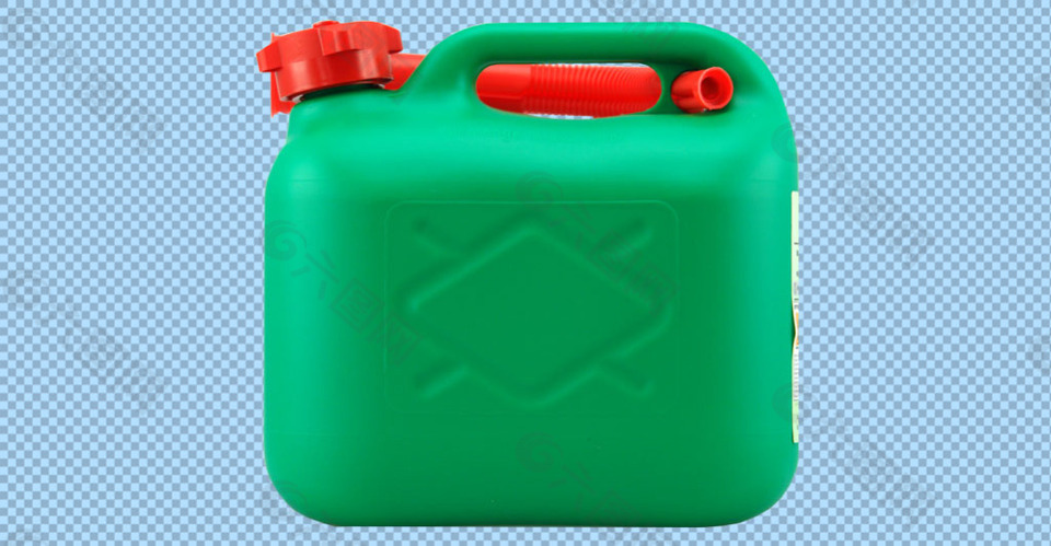 绿色五加仑装汽油罐免抠png透明素材
