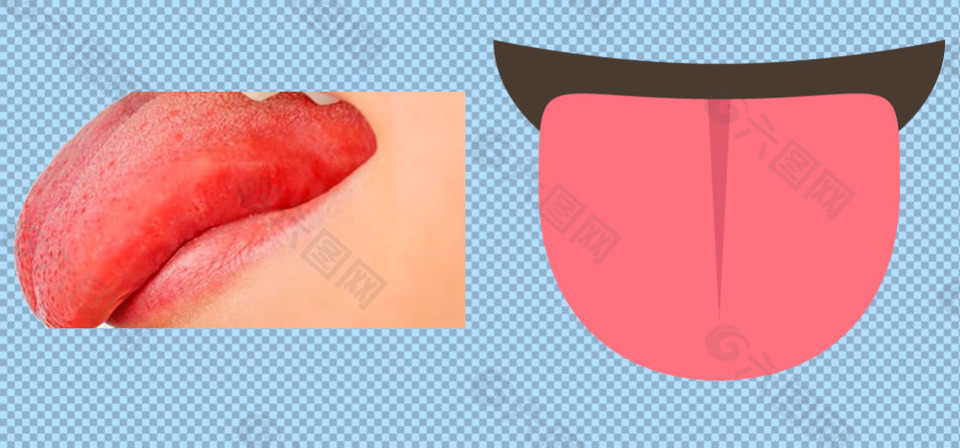 红色舌头免抠png透明图层素材