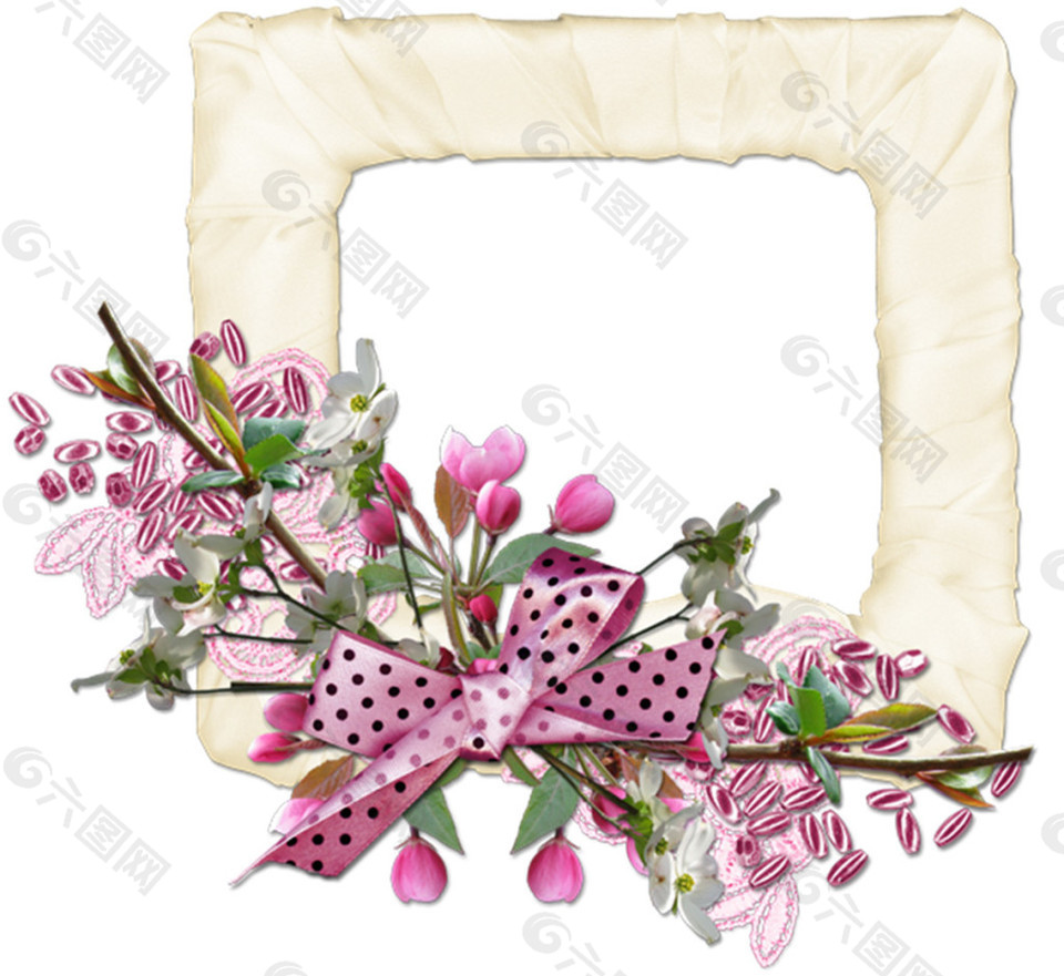 唯美花朵相框模版素材图片