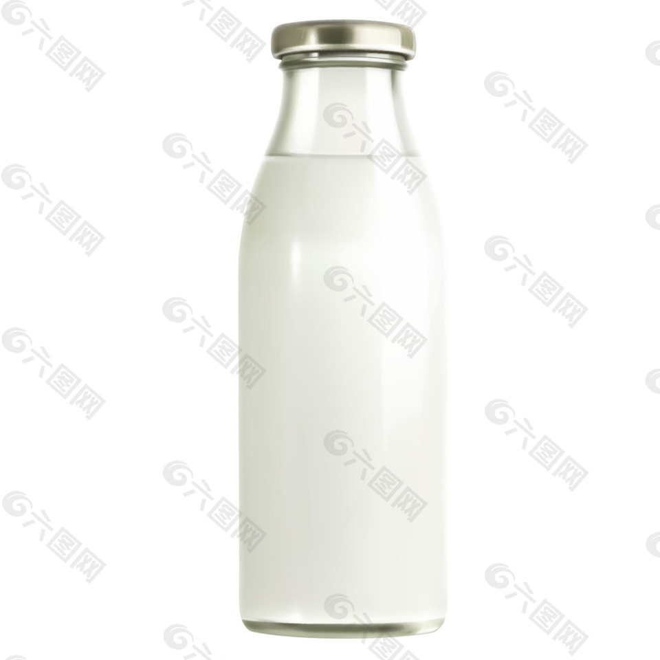 透明纯色牛奶瓶元素