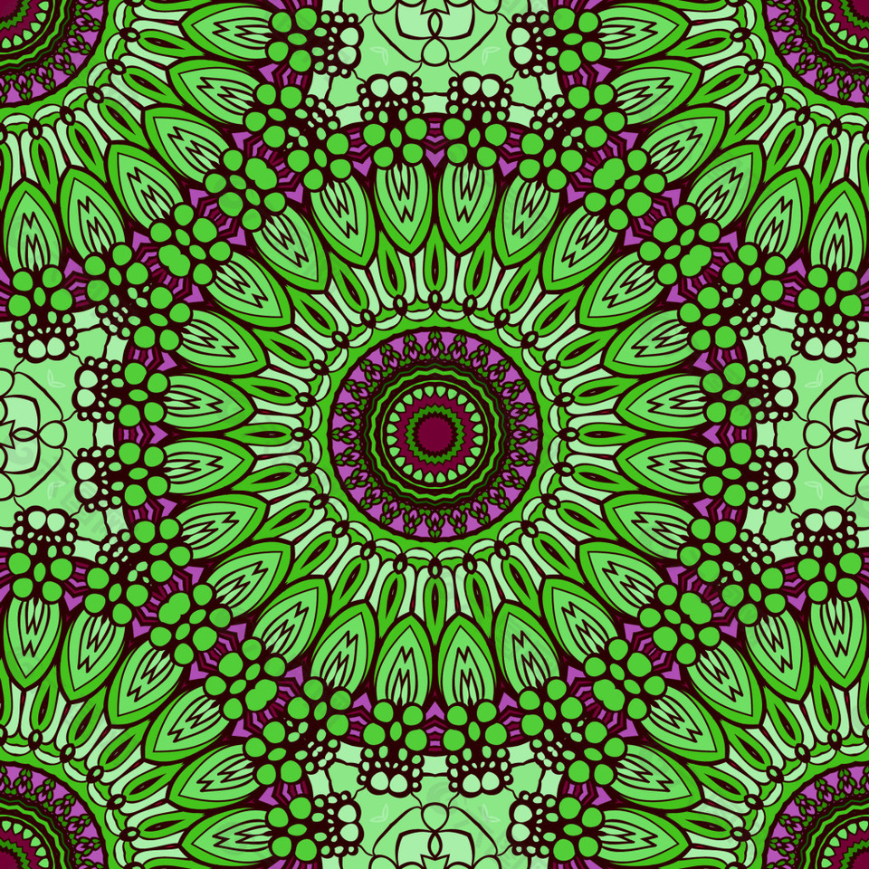 绿色四方连续万花筒花纹图案背景矢量背景素材免费下载(图片编号:8813