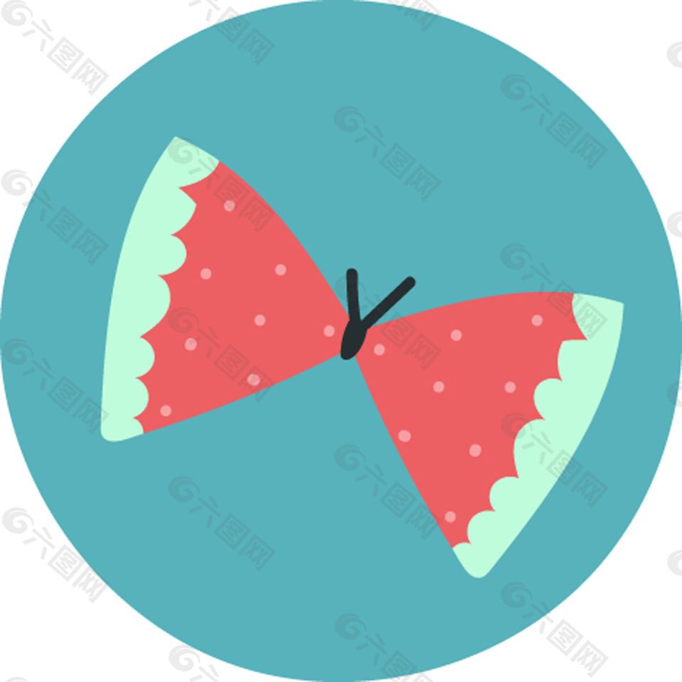 创意西瓜型蝴蝶图标矢量素材