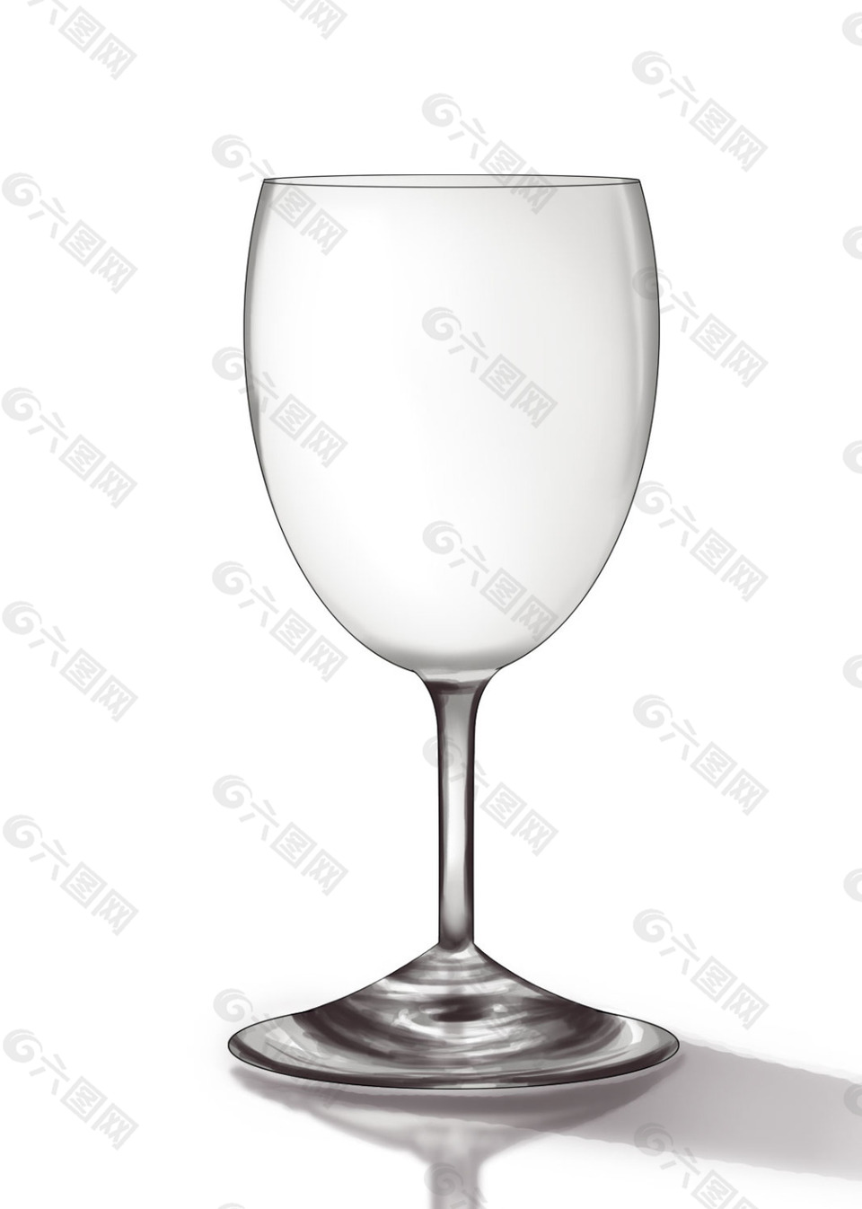手绘透明玻璃杯元素