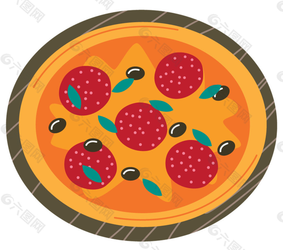 卡通披萨海报素材图片