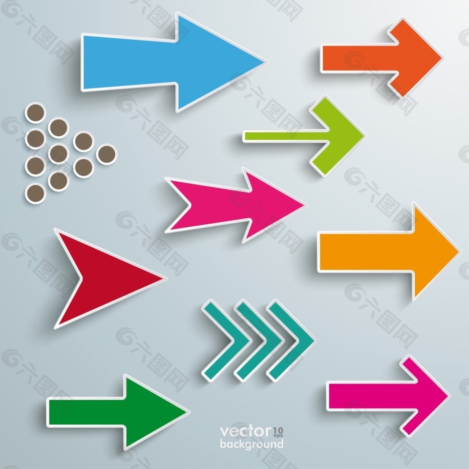 各类立体箭头指示数据分析图矢量