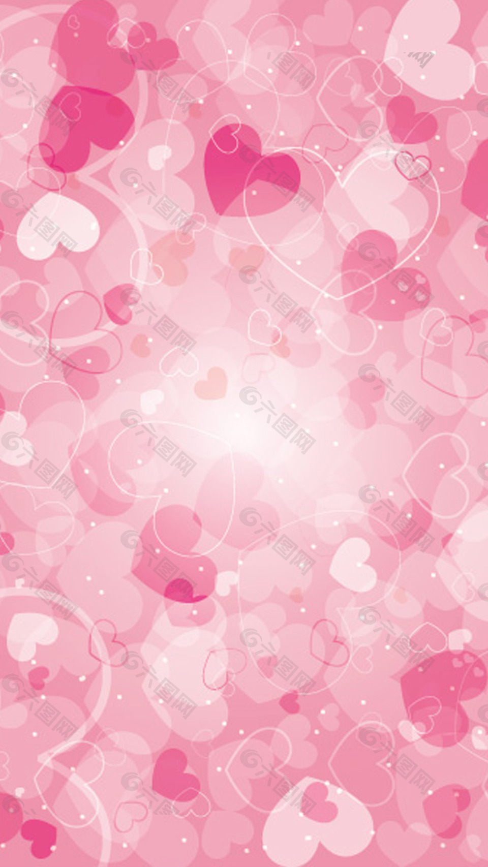 唯美粉色心形h5背景素材