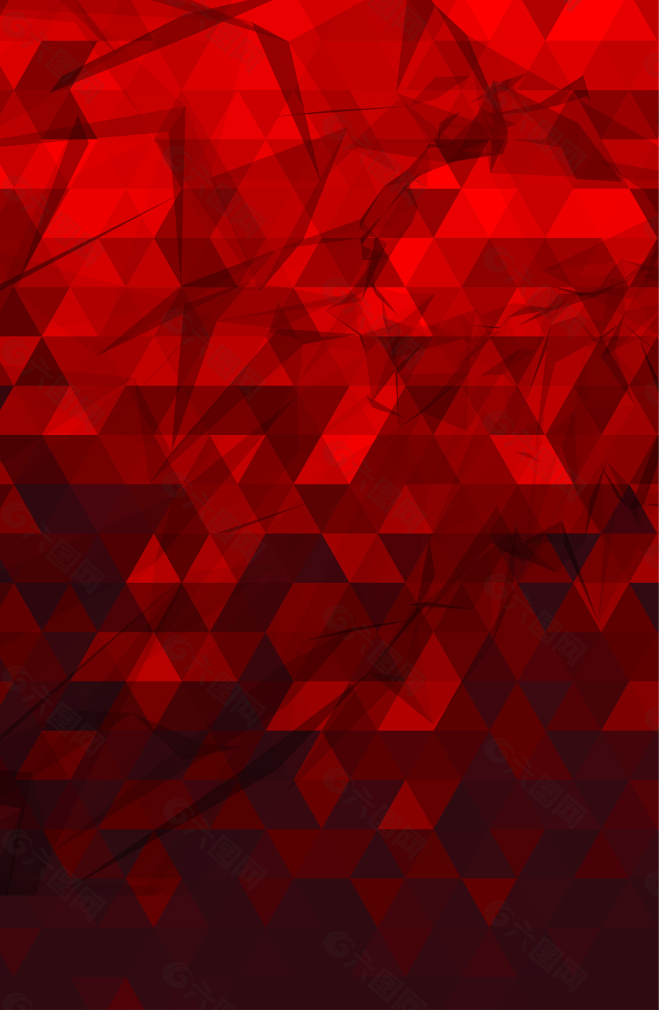 红色晶格化几何背景
