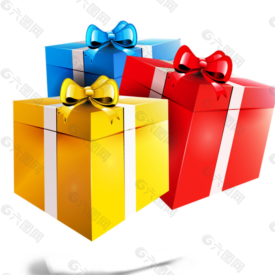 红黄蓝包装礼品盒素材图片