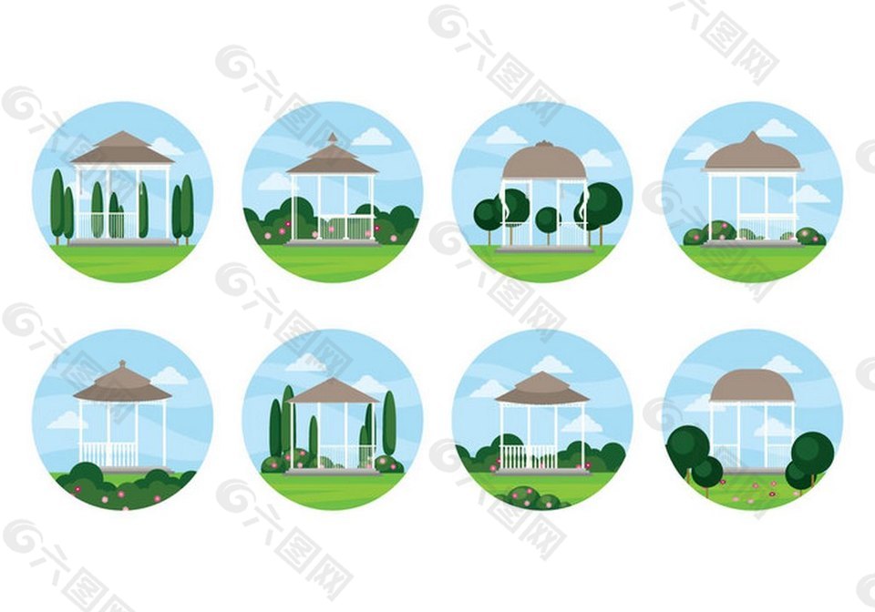 别墅建筑矢量素材