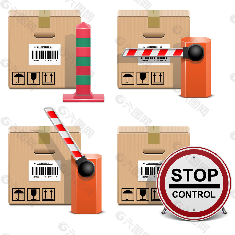 货物箱子矢量素材