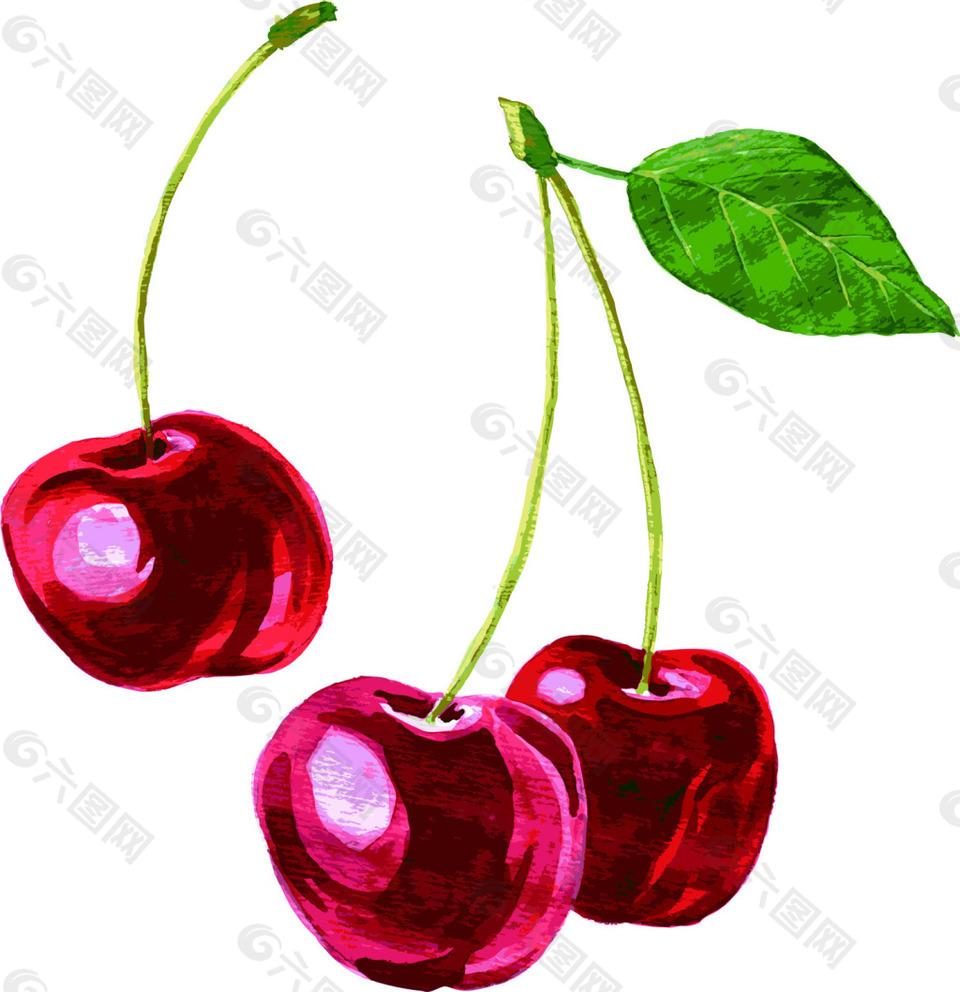 水果樱桃矢量卡通装饰素材