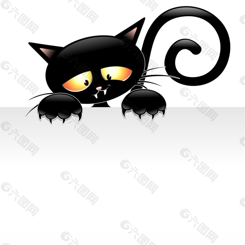 矢量黑猫可爱素材