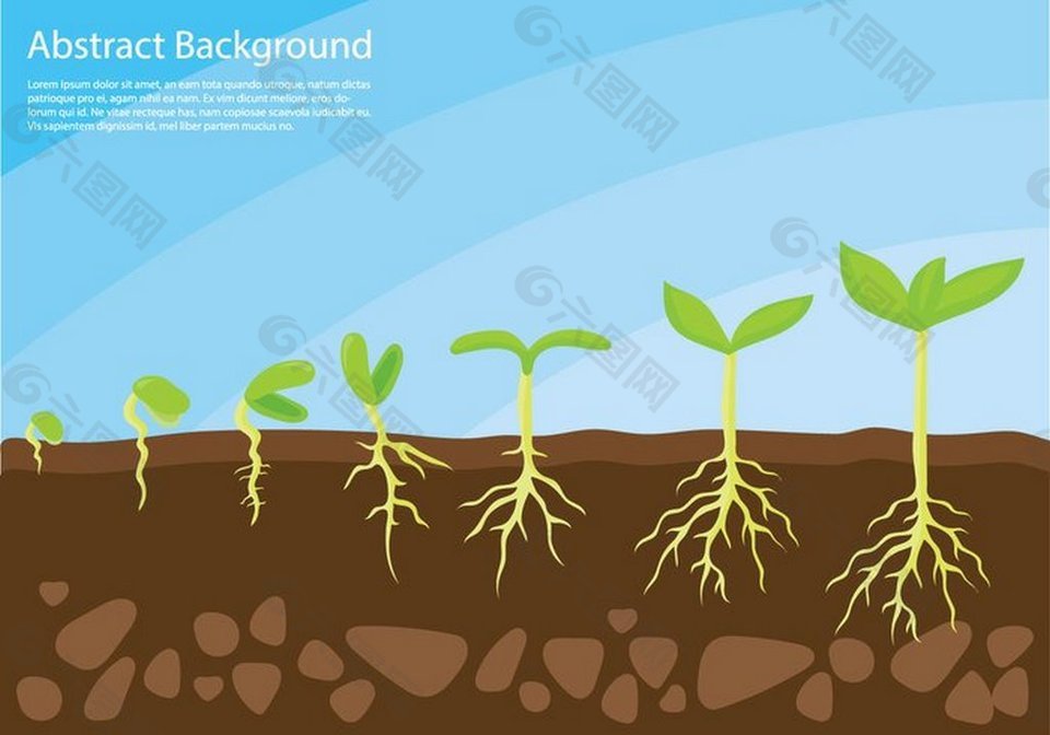 豆芽土壤矢量素材
