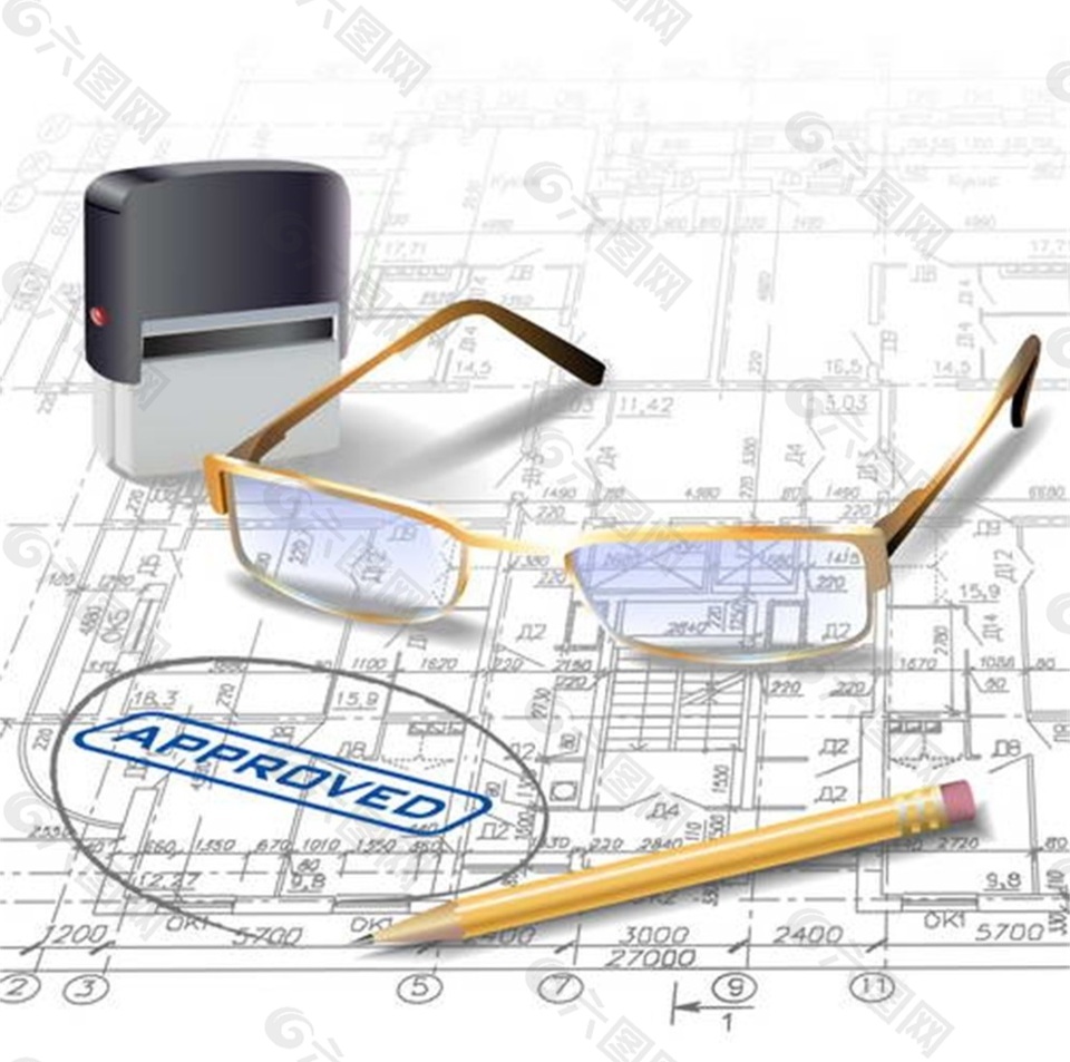 眼镜建筑设计图纸数据