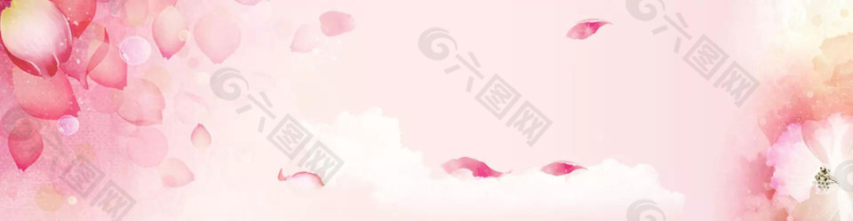 粉色三八女人节浪漫banner背景