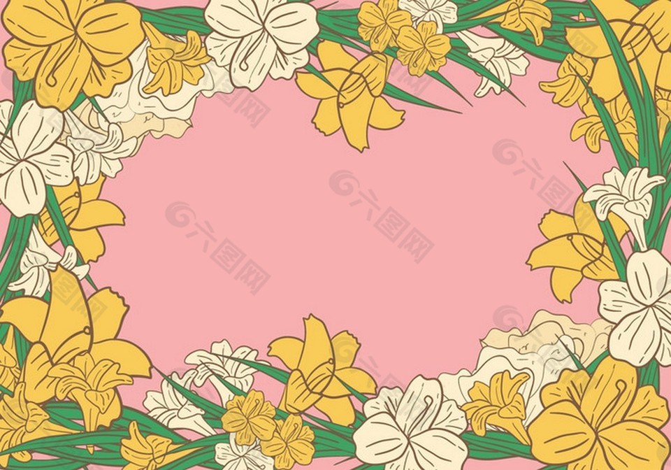 黄色花朵矢量素材