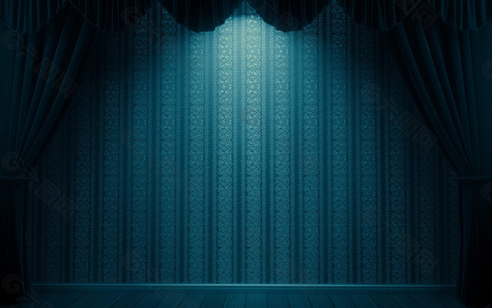 时尚蓝色舞台背景